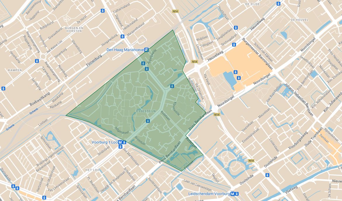 Wijkkaart deel Essesetijn tot 2030